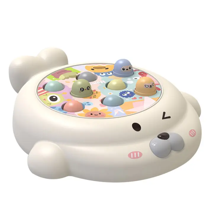Whack-A-Mole Children's Knocking Game Revolve with Sound Early Education Interactive Animal Board Hammer Game Toys for Baby Gift - 1