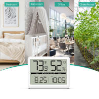 ORIA-medidor de humedad para habitación, higrómetro LCD de gran número, preciso, con reloj - details 0