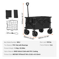SucceBuy Carro plegable, con ruedas todo terreno, carrito plegable resistente, para acampar, ir de compras, jardín - details 0