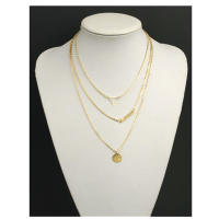 Collar con colgante de monedas para mujer, colgante de 3 capas, triangular, hueco, fresco, largo, sin cuello, 1 unidad - details 0