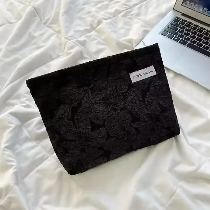 Bolsa de Cosméticos de Viaje a Rayas Organizador de Maquillaje de Pana de Cordonuroy - 1