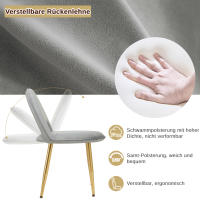 Tocador con luz ajustable con espejo, 3 cajones, con taburete de terciopelo Grado+Oro - details 3