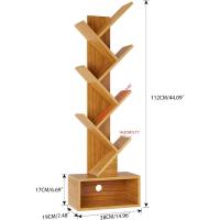 Estantería de árbol, Librería Alta de 6 Niveles Estantería Estrecha de madera con cajones para Sala de Estar, Dormitorio 38×19×112CM Marrón Rústico - details 25