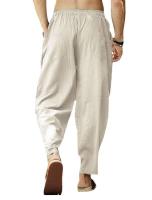 Pantalones de lino y algodón para hombre, ropa de calle transpirable, de Color sólido, informal, para correr, primavera y verano - details 3