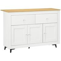 Moderno Aparador de Comedor con Puertas Dobles y 2 Cajones Blanco Para Oficina y Sala de Estar - details 4