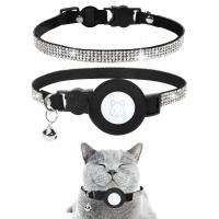 Collar ajustable Bling con campana para gato, collares de lujo para perros y gatos pequeños con funda para Apple Airtag, accesorios para gatos - details 8