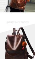 Mochila Vintage de cuero antirrobo para mujer, bolso de hombro de ocio de alta calidad, a la moda - details 4