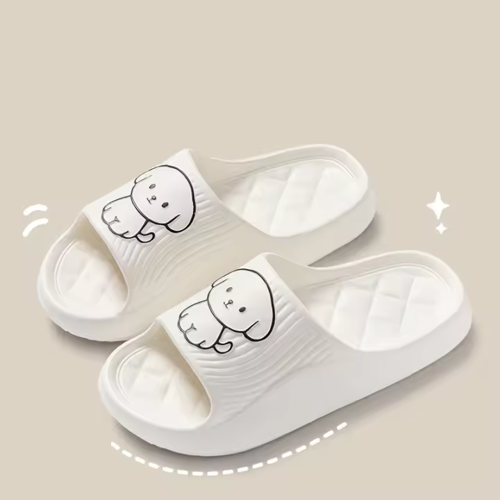 Cómodo antideslizante para hombres mujeres cachorro dibujos animados casual chanclas verano parejas sandalias - 1