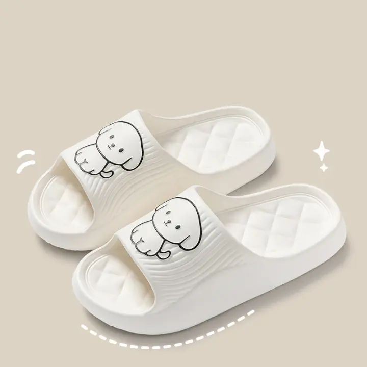 Cómodo antideslizante para hombres mujeres cachorro dibujos animados casual chanclas verano parejas sandalias - 1