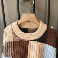 Suéter de punto para niños, suéter de fondo suelto a cuadros de Edición coreana para primavera y otoño, abrigo, suéter de invierno para bebé - details 15
