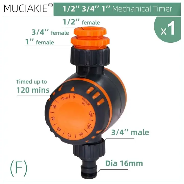 Temporizador mecánico de tres vías para jardín de control Dual, controlador automático de manguera para exteriores, herramienta de riego por goteo - 1