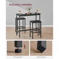 Juego de Mesa y Taburetes de Bar, Mesa de Desayuno con 2 taburetes, Marco de Acero, Industrial, Marrón Rústico y Negro Tinta LBT218B01 - details 21