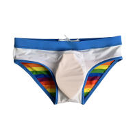 Jessborn calzoncillos de baño para hombre, bañador sexy de cintura baja con estampado de arcoíris, secado rápido - details 8