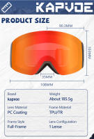Kapvoe-gafas fotocromáticas de esquí, lentes rojas para Snowboard, deportes al aire libre, esquí de doble capa, antivaho - details 13