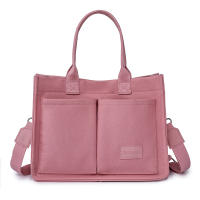 Bolso de mano elegante de color sólido para mujer, bolso de hombro de lona con múltiples bolsillos de gran capacidad, bolso de mano informal liviano, regalo para mamá, bolsos para mujer, monederos - details 2