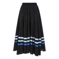 Faldas Flamenco español para mujer, vestidos de danza contemporánea moderna lírico, cintura alta, dobladillo a rayas, falda con - details 12