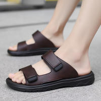 Zapatillas De Hombre Para Exterior En Cuero Ligero Flip-flops Verano Casual Playa Sandalias Hombre Plataforma Antideslizante Cómodas Clásicas - details 10