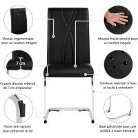 2PCS Sillas de Comedor Giratorias Sillas de Cocina con Respaldo Alto Patas Metálicas Diseño Moderno para Salón Oficina Dormitorio Blanco - details 13