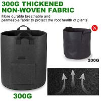 Bolsa para cultivo de patatas de 5/7/10 galones, dos ventanas abatibles hacia arriba, tela ventilada duradera ETA con asas para jardín y plantas - details 3