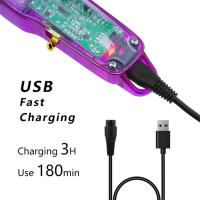 Kemei-cortadora de pelo eléctrica profesional, máquina inalámbrica hine, recargable por USB, con pantalla LCD - details 4