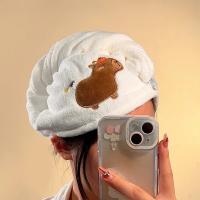 Gorro de Ducha de Terciopelo de Coral Secado Rápido Diseño de Dibujos Animados de Capybara - details 7