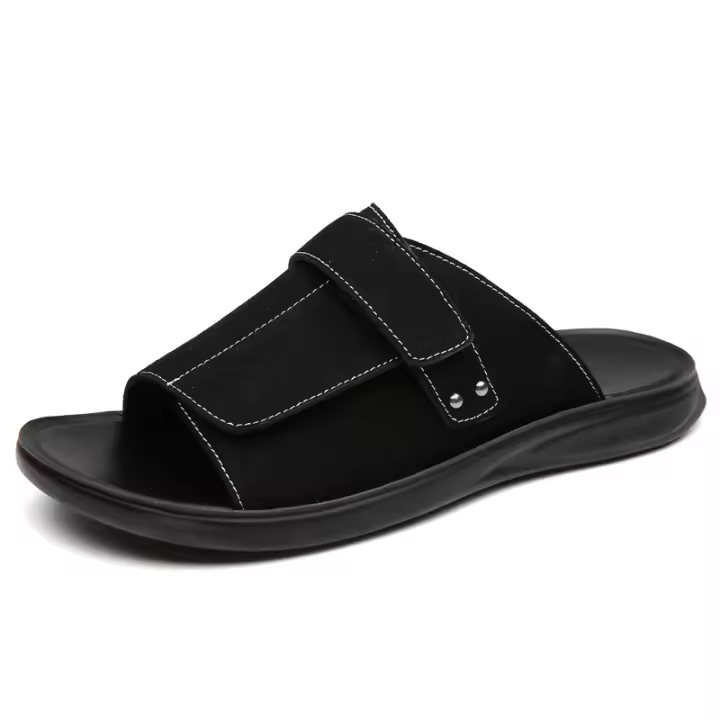Verano nuevos hombres gladiadores todo partido de cuero de gamuza Casual zapatos transpirables sandalias de playa al aire libre zapatillas más el tamaño - 1