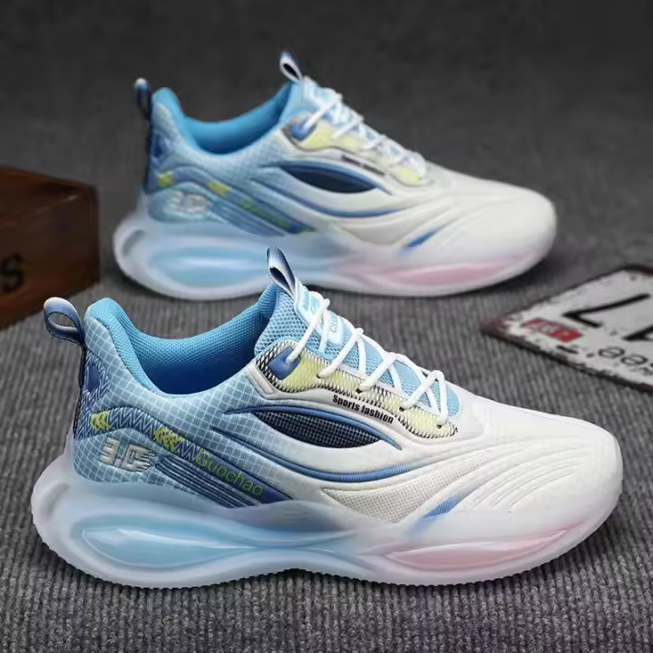 Zapatos deportivos ligeros de malla transpirable para hombre con suela de PVC, correas suaves, estilos para caminar y correr en primavera y verano, - 1