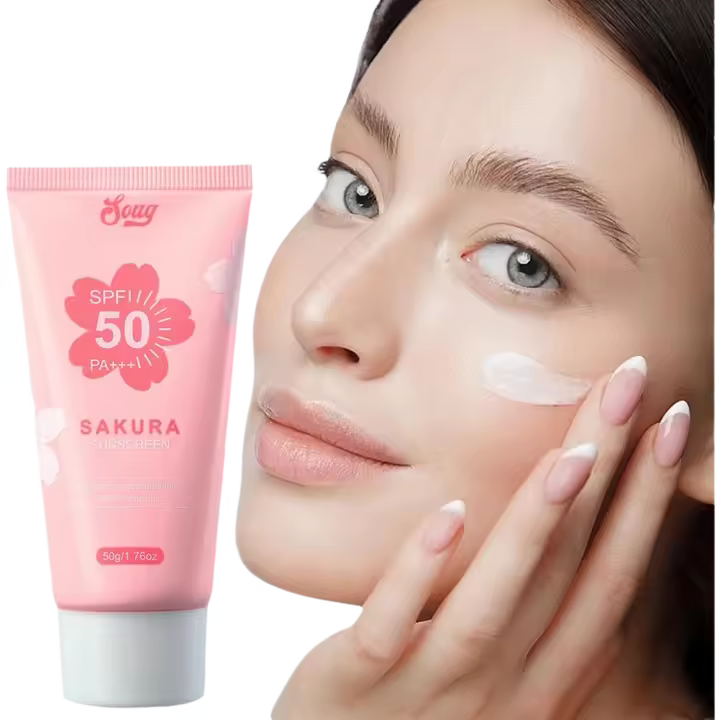 Sakura Crema Protectora Solar Bloqueador Solar Facial Spf50 Hidratante y Blanqueador - 1