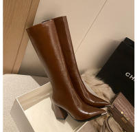 Botas Nuevas De Mujer, Botas Puntiagudas De Tacón Grueso. - details 7