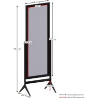 Espejo Rectangular de Longitud Completa, de pie, de Madera, Giratorio, para Dormitorio, Pasillo, cómoda, Color Negro - details 5