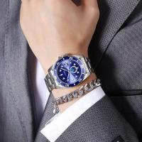 Reloj Deportivo de Acero con Correa de Cuero de Lujo Reloj de Cuarzo con Calendario para Hombres - details 11