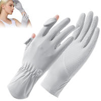 Guantes de protección solar para conducir Pantalla táctil antideslizante de seda sedosa - details 2