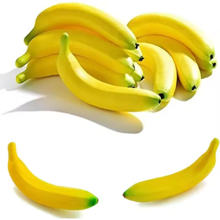 10 piezas artificiales realistas de plátano, decoración de plátano artificial, decoración de frutas falsas, fiestas, festivales - 1