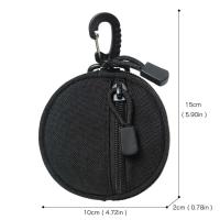 Mini monedero portátil con hebilla Triangular para hombre, informal, para exteriores, soporte para llaves, riñonera, funda redonda, billetera con cremallera - details 1