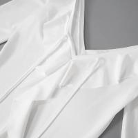 Vestido Blanco Con Volantes Y Cuello En V Profundo Para Mujer, Manga Larga Acampanada, Vestidos Cortos Para Fiesta En La Playa - details 5