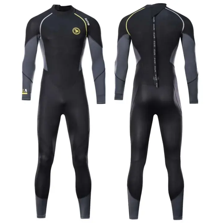 Traje de buceo de neopreno de 1,5mm para hombre, traje de neopreno completo de una pieza con cremallera trasera, traje de baño de manga larga a prueba de frío, Kayak, Surf, deporte para adultos - 1
