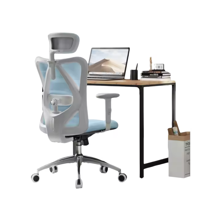 Silla de Oficina Ajustable Soporte Lumbar Resalto Alto Giratorio Ejecutivo para Hogar y Oficina - 1