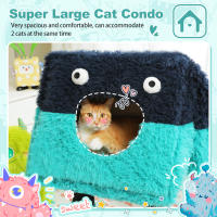 PAWZ Road 2 en 1 Árbol para gatos con postes rascadores de sisal, condominio acogedor, pequeño árbol para gatos de interior, linda casa de cama para gatos, juguetes para mascotas - details 6