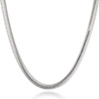 Collar de cadena de serpiente para mujeres y hombres, joyería de plata, 6 mm, 16-24 pulgadas - details 0