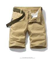 Shorts De Verano Para Hombre 100% Algodón Sólido Calidad Superior Ropa Social Casual Bermudas Sueltas De Lujo En Caqui Joggers De Perna Larga Cierre De Cremallera - details 3