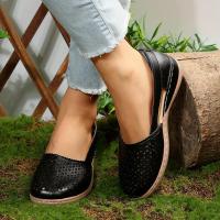 Women Retro Hollow Out Design Wedge Sandals Breathable Slip On Platform Sandals Comfortable Walking Shoes - details 7