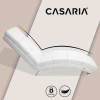 Chaise Longue Tumbona XXL London 186x89x55cm Sillón Ergonómico de Salón Oficina 180Kg Cuero Sintético Blanco - details 4