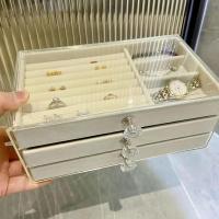 Caja de Almacenamiento de Joyería de Acrílico Transparente Organizador de Joyería de 3 Capas con Estilo Cajón - details 3