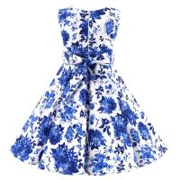 Vestido retro para niña, vestido vintage de princesa de verano sin mangas con lunares de algodón ligero y romántico floral de los años 50 para fiesta y boda Daliy - details 2
