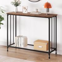 Litake Mesa Consola Vintage Marrón Oscuro 85 x 30 x 81 cm, Mesa Auxiliar Industrial-Vintage - details 0