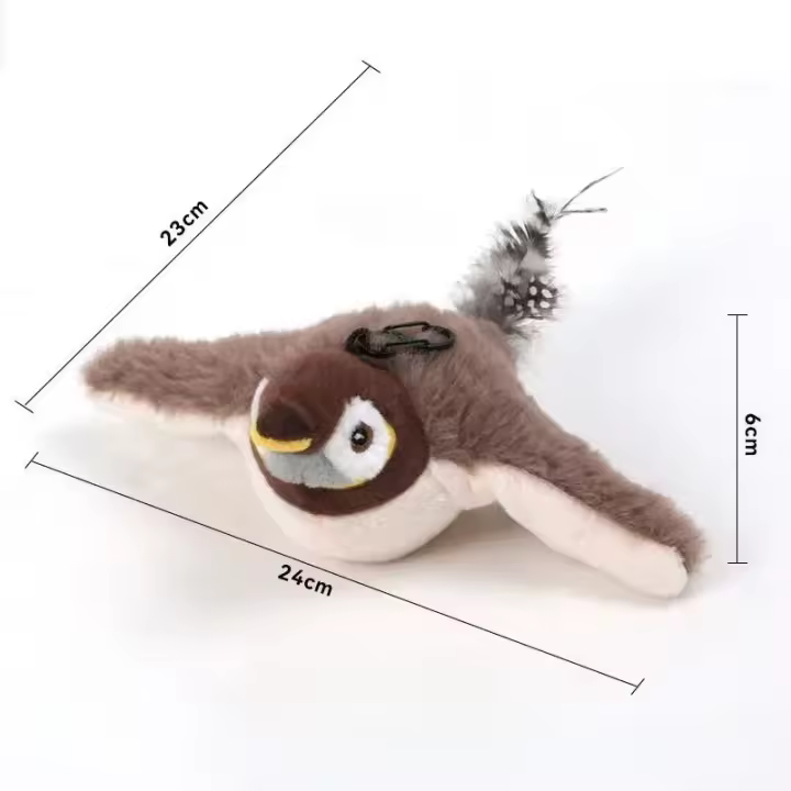 Juguete de Gato Interactivo Pájaro Volador Recargable que Ruge Juguete de Peluche Activado por Tacto de Catnip - 1