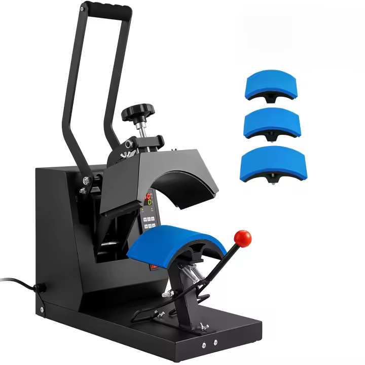 SucceBuy Máquina de prensado en caliente con tapa 4 en 1, 6x3 pulgadas, transferencia por sublimación, temporizador digital LCD con 4 elementos calefactores curvos - 1