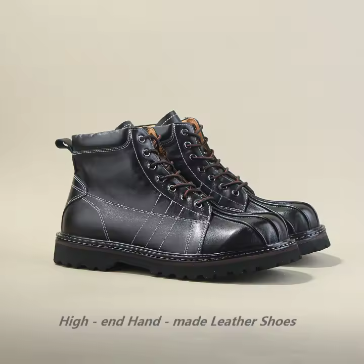 Botas medianas informales de cuero Zapatos de cuero con cabeza de concha británica Botas de herramientas - 1