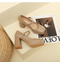 Nuevo temperamento francés tacones gruesos tacones altos zapatos de mujer - details 27
