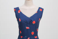 2025 Primavera/Verano nuevo vestido de fiesta para niñas con estampado azul claro fresco - details 8